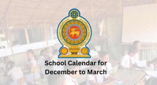 Here’s the school calendar for December to March